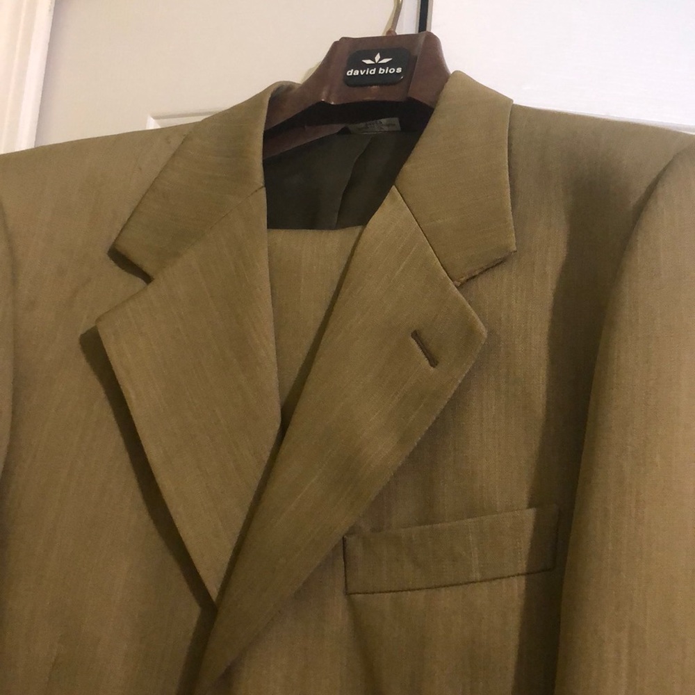 David Bios Men’s Pant Suit Green Pin Stripe